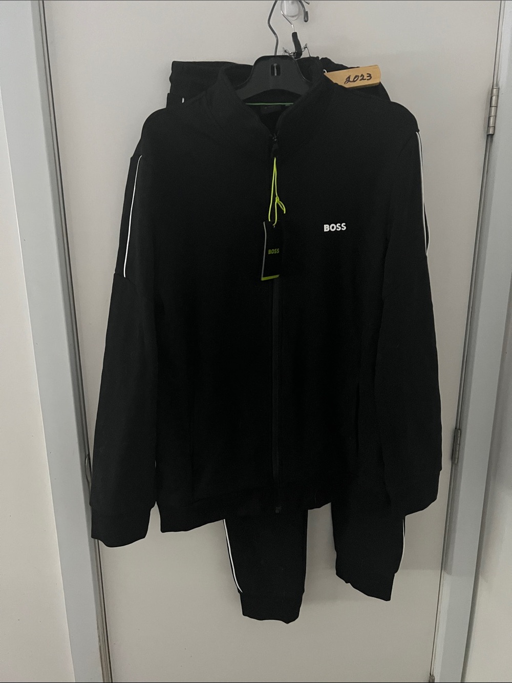 Boss Black Track Suit with White Piping brand new